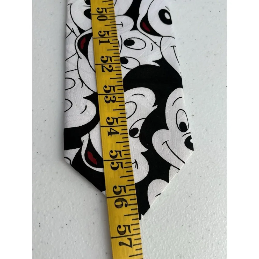 Mickey Unlimited by Balancine Inc VTG Disney Black and White‎ Graphic Print Tie